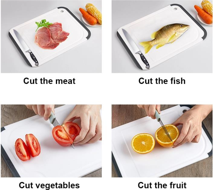 Dishwasher Safe Non-Slip Feet and Drip Juice Groove Plastic Chopping Board Cutting Board