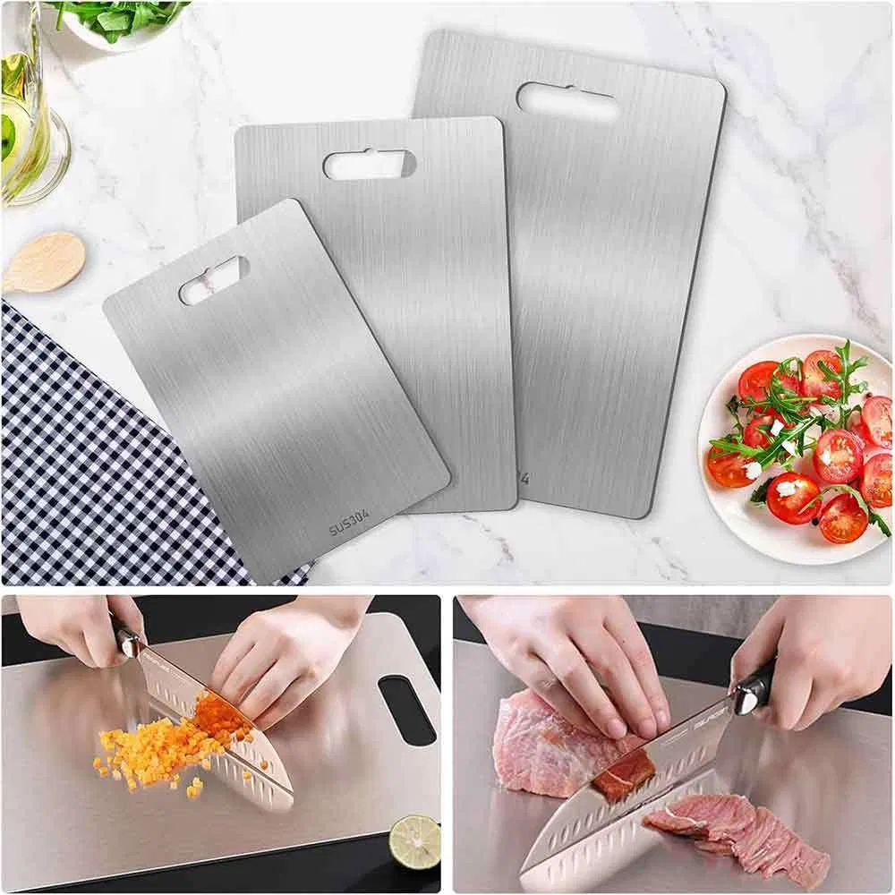 Customized Pure Titanium Cutting Board Quality Upgrade Good Material Anti Mold Titanium Outdoor Double-Sided Lap Cutting Board