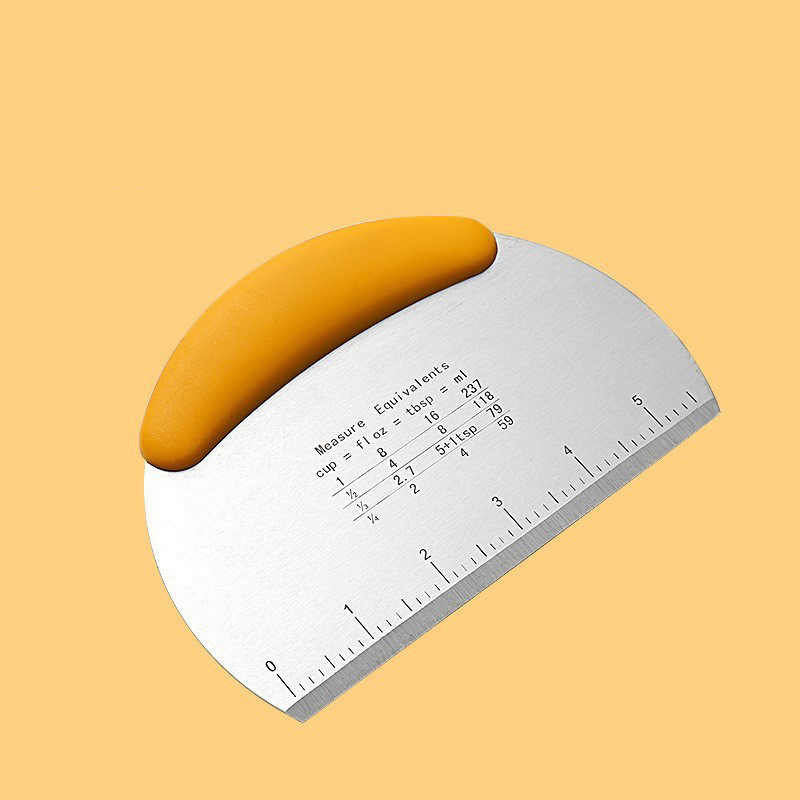 2025 Pastry Scraper Stainless Steel Noodle Knife Cake Scraper with Scale Pastry Cutters Baking Cake Cooking Dough Scraper Baking Accessories