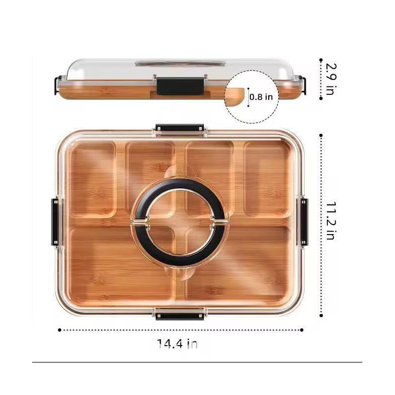 Travel Portable Bamboo Wood Cutting Board with Compartments and Clear Locking Lid for Charcuterie Snacks Serving Cheese Board