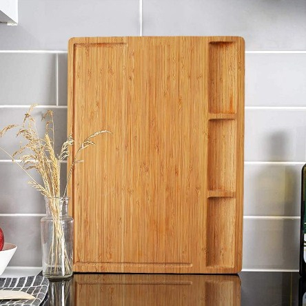 Kitchenware Extra Large Rectangular Natural Organic Bamboo Cutting Board Kitchen Wood Chopping Board Blocks with Juice Grooves