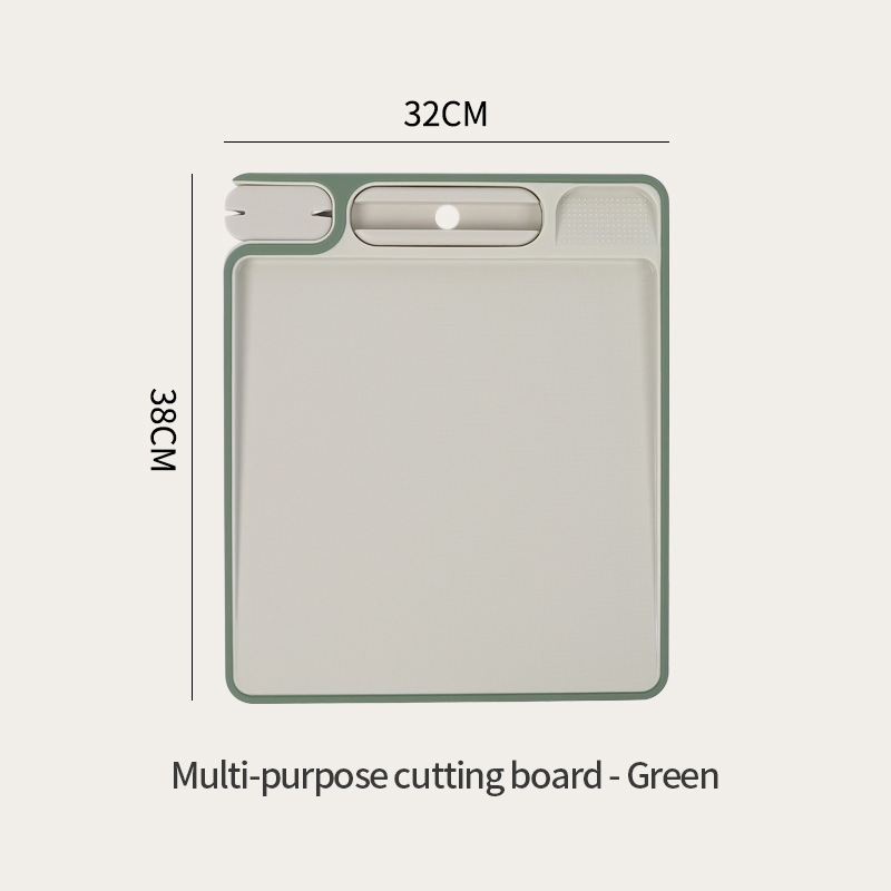 4 in 1 Multifunctional Durable Plastic Kitchen Chopping Board BPA Free Double-Sided Cutting Board with Grinding Knife