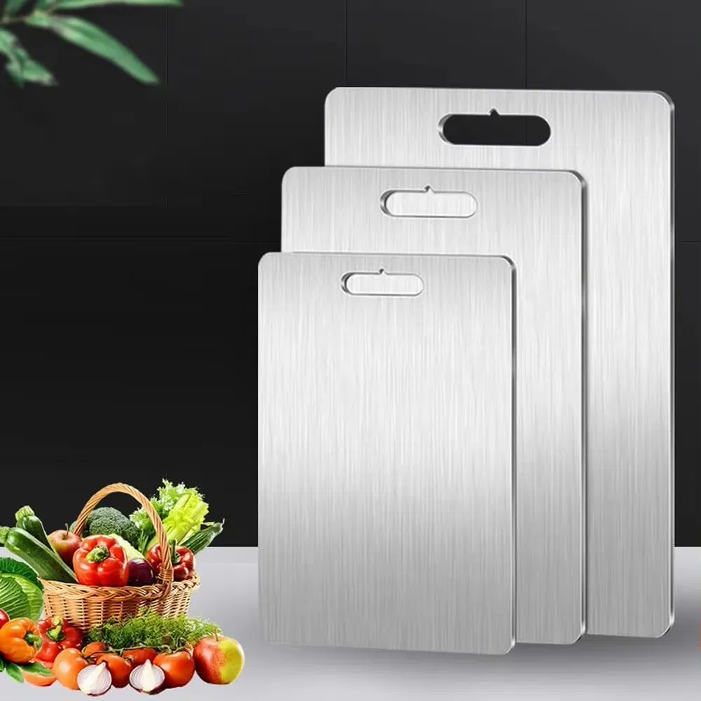 Non Slip Double-Sided Cutting Board Metal Chopping Board Pure Titanium Cutting Board for Kitchen