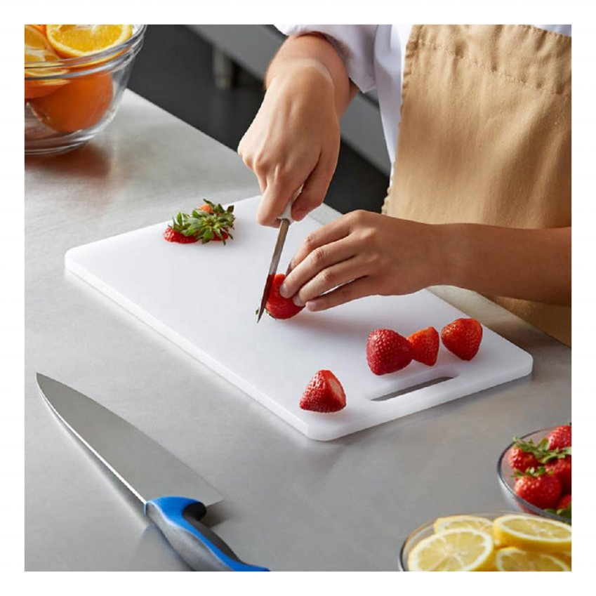 Double Sided PE Cutting Board with Juice Groove for Food Prep
