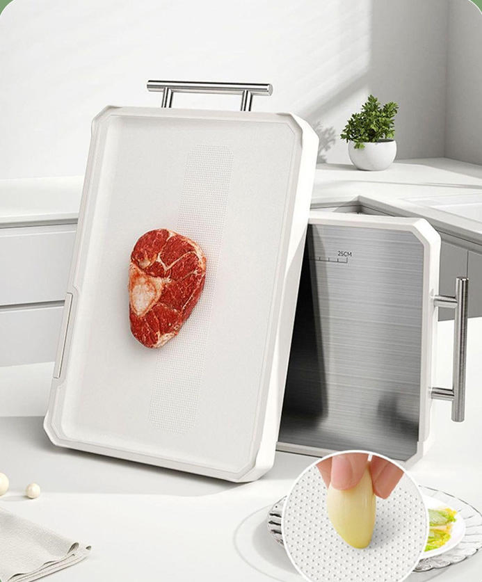 Wholesale Double-Side Stainless Steel Wheat Straw Cutting Board Premium Chopping Blocks Kitchen Use Factory Price Chopping Board