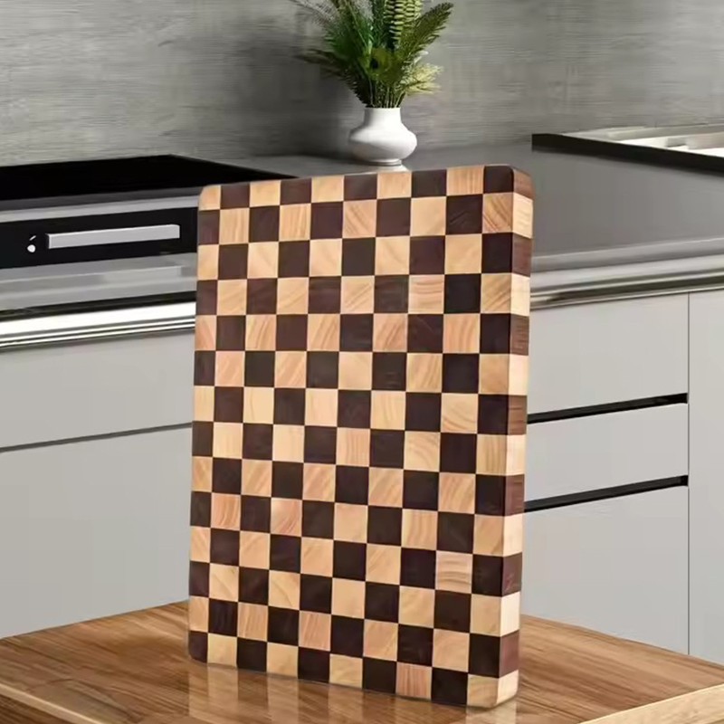 Acacia/Rubber Wood Interval Splicing Charcuterie Butcher Reversible Checkerboard Chopping Cutting Board