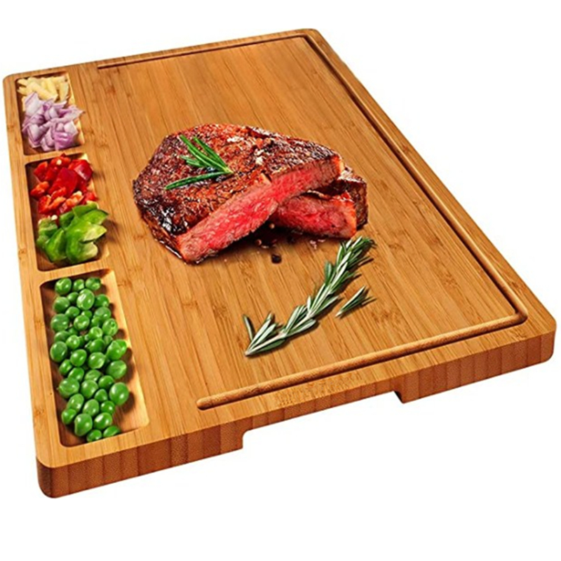 Kitchenware Extra Large Rectangular Natural Organic Bamboo Cutting Board Kitchen Wood Chopping Board Blocks with Juice Grooves