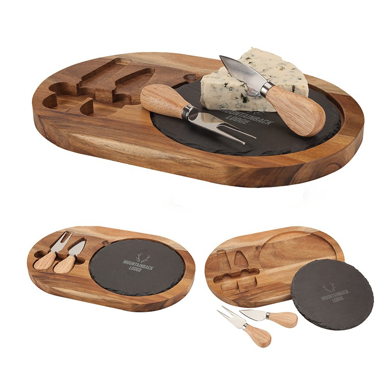 Bamboo Home Mini Cutting Board with Knife, Small Fruit Cheese Cutting Board