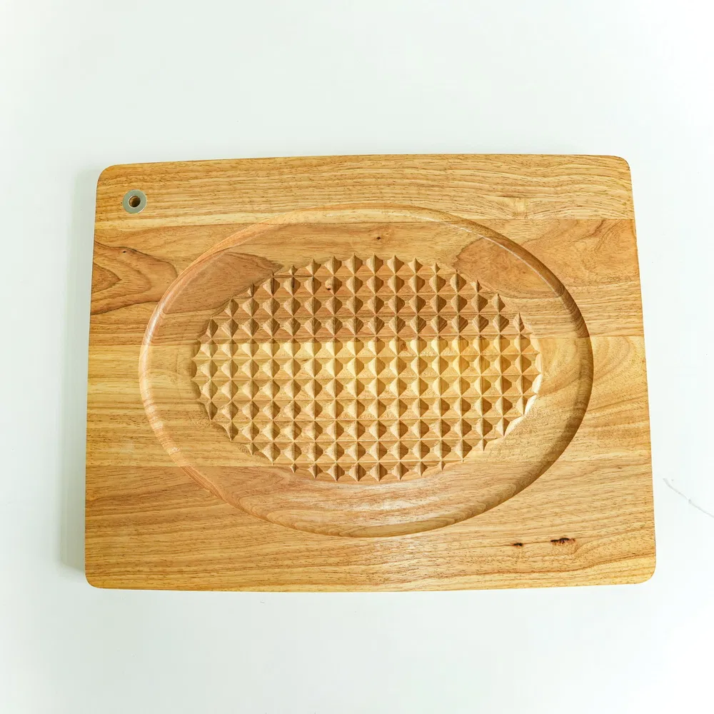 Reversible Rubber Wooden Meat Cutting Board Meat Carving Board with Meat Hamer