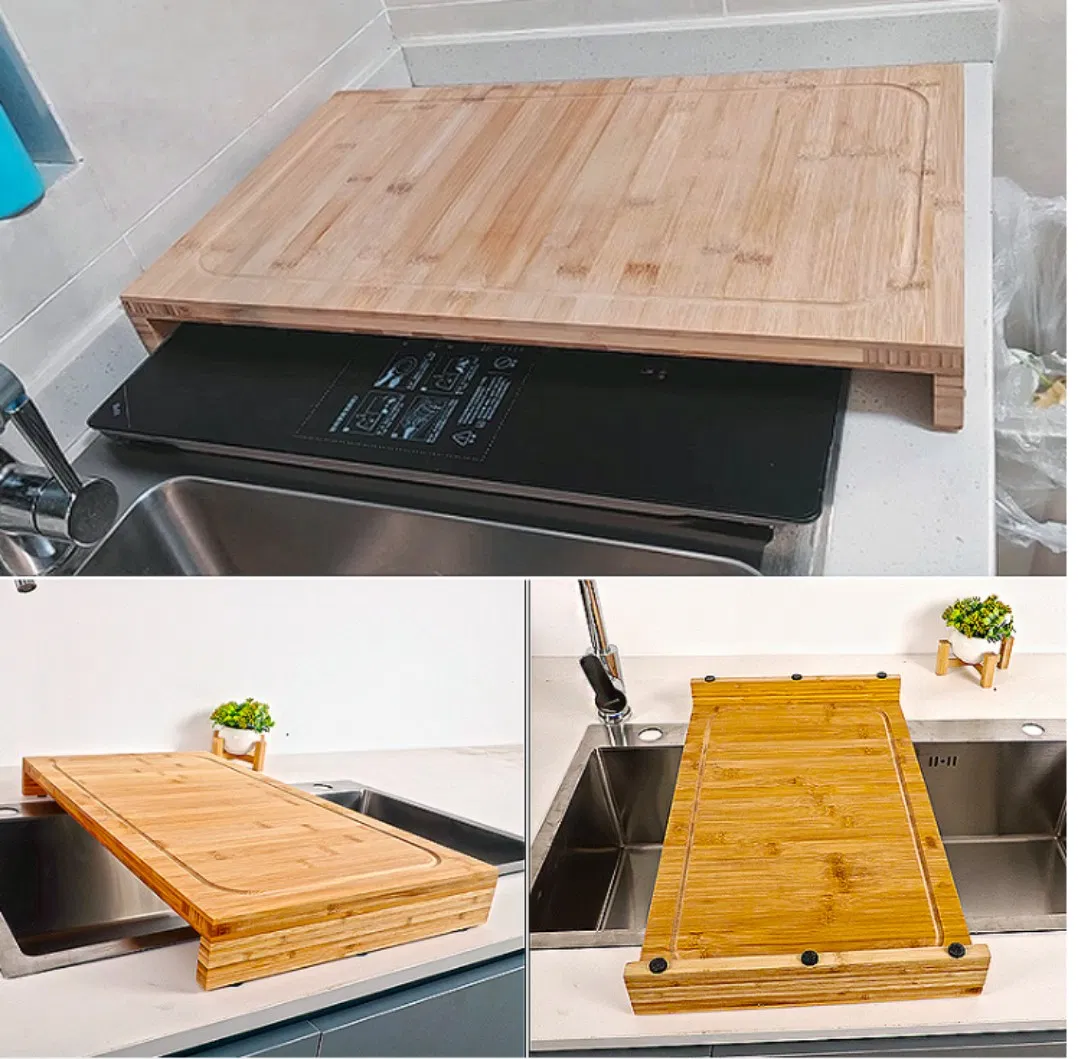 Extra Large Bamboo Cutting with 2 Stand Slot Which Used as Diswasher Cover Board