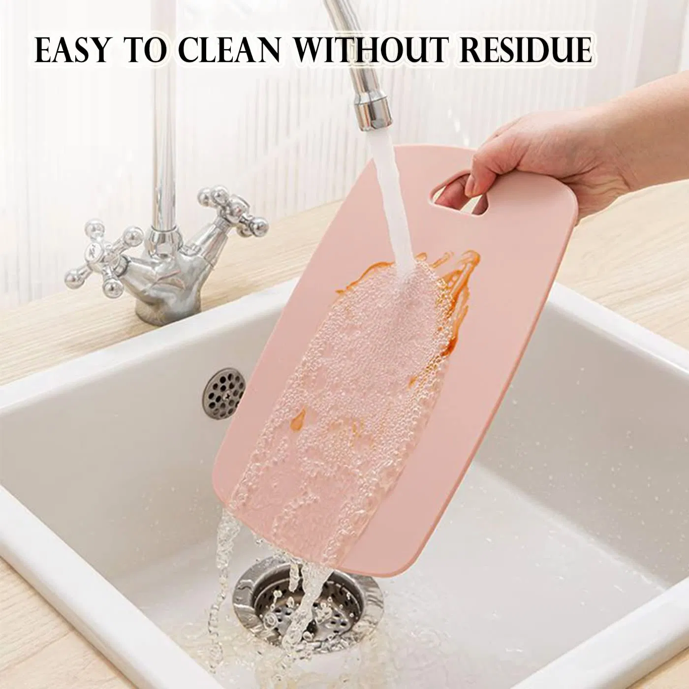 Thick Plastic-Chopping-Cutting-Boards for Kitchen Set for Meat Fruits with Easy-Grip Handle Dishwasher-Safe