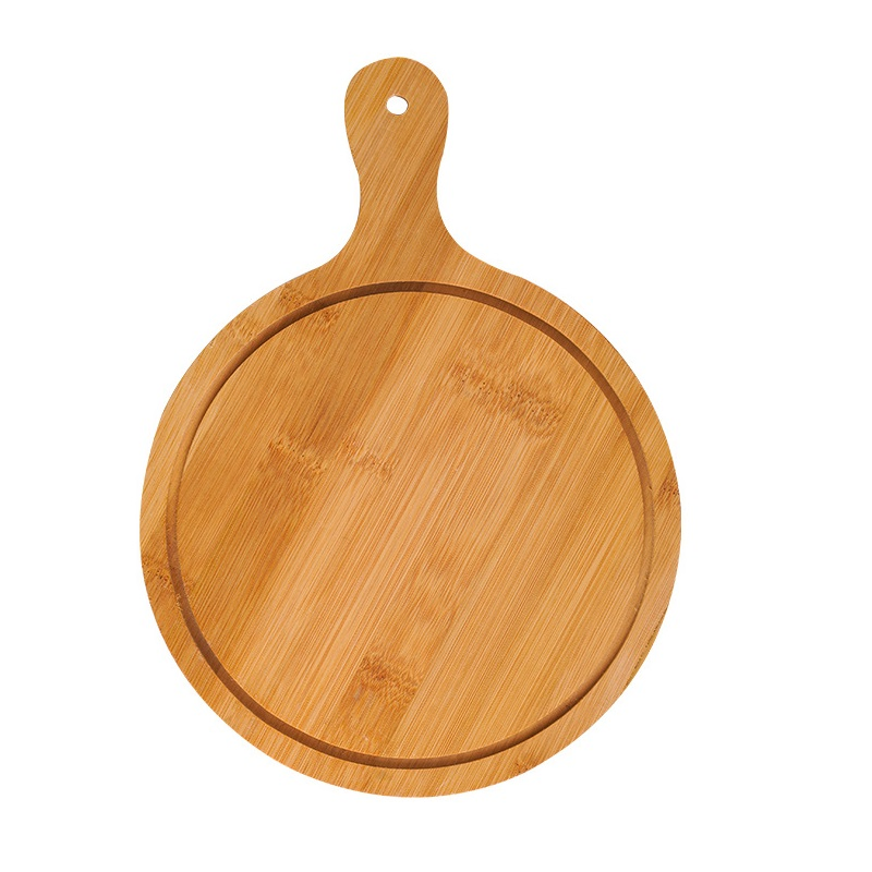 Round Bamboo Cutting Board with Handle Reversible Multipurpose for Cutting Chopping