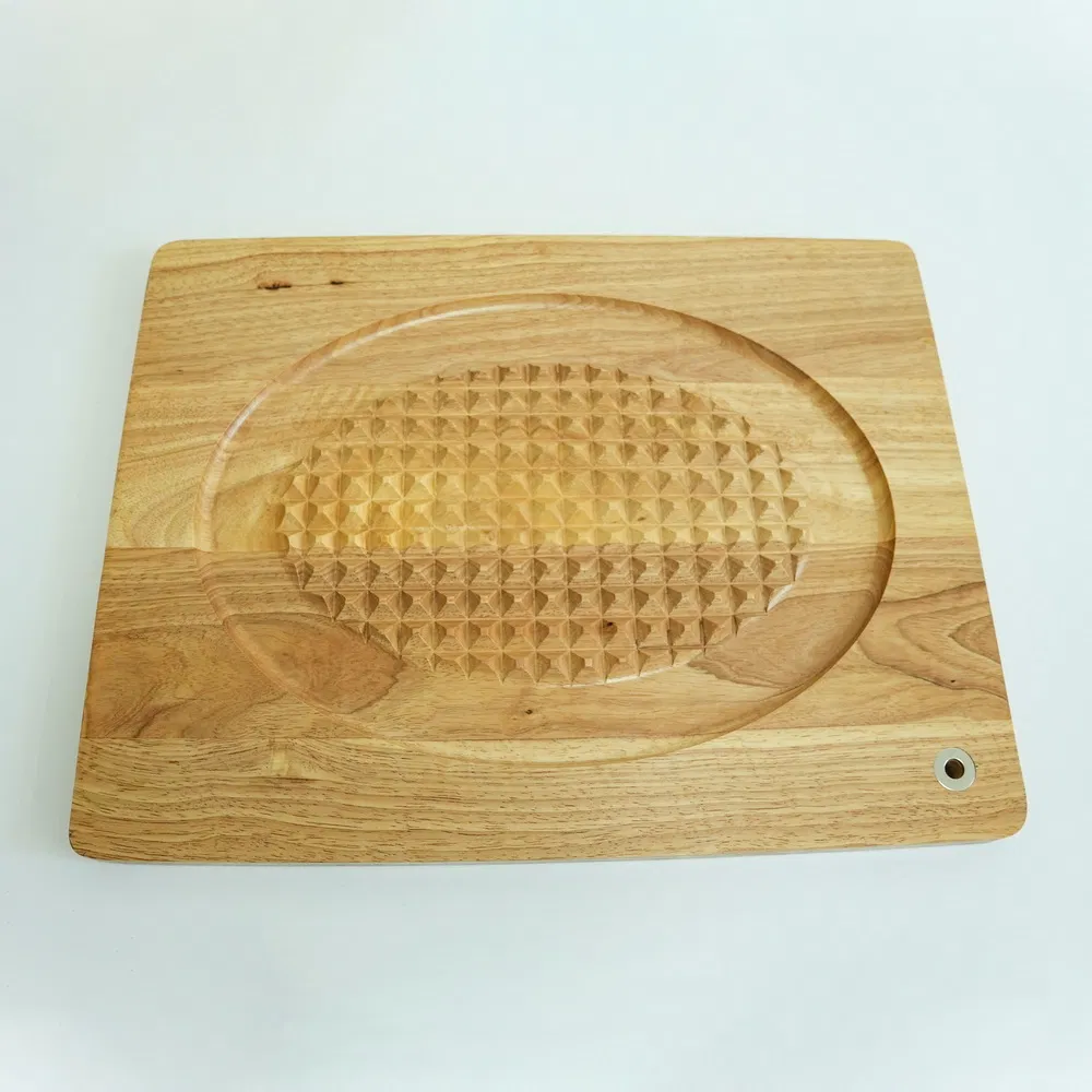 Reversible Rubber Wooden Meat Cutting Board Meat Carving Board with Meat Hamer