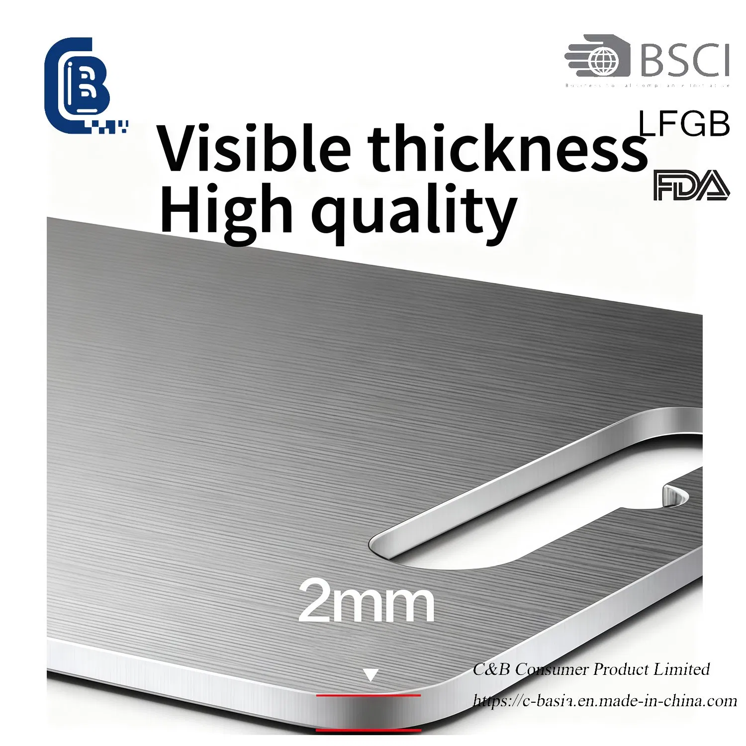 100% Titanium Antibacterial Cutting Board - Dishwasher Safe, Reversible with Handle, Custom Sizes