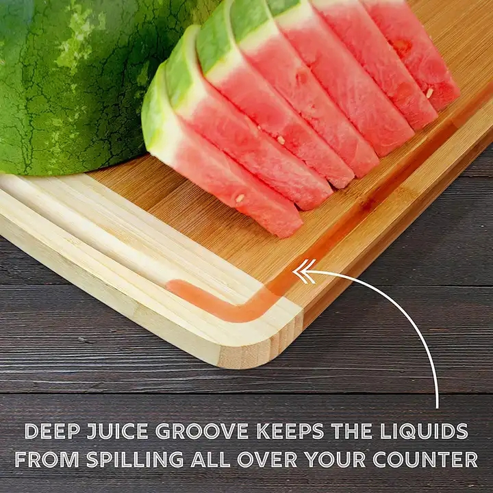 3 Layer Strong Extra Large Bamboo Cutting Board for Kitchen