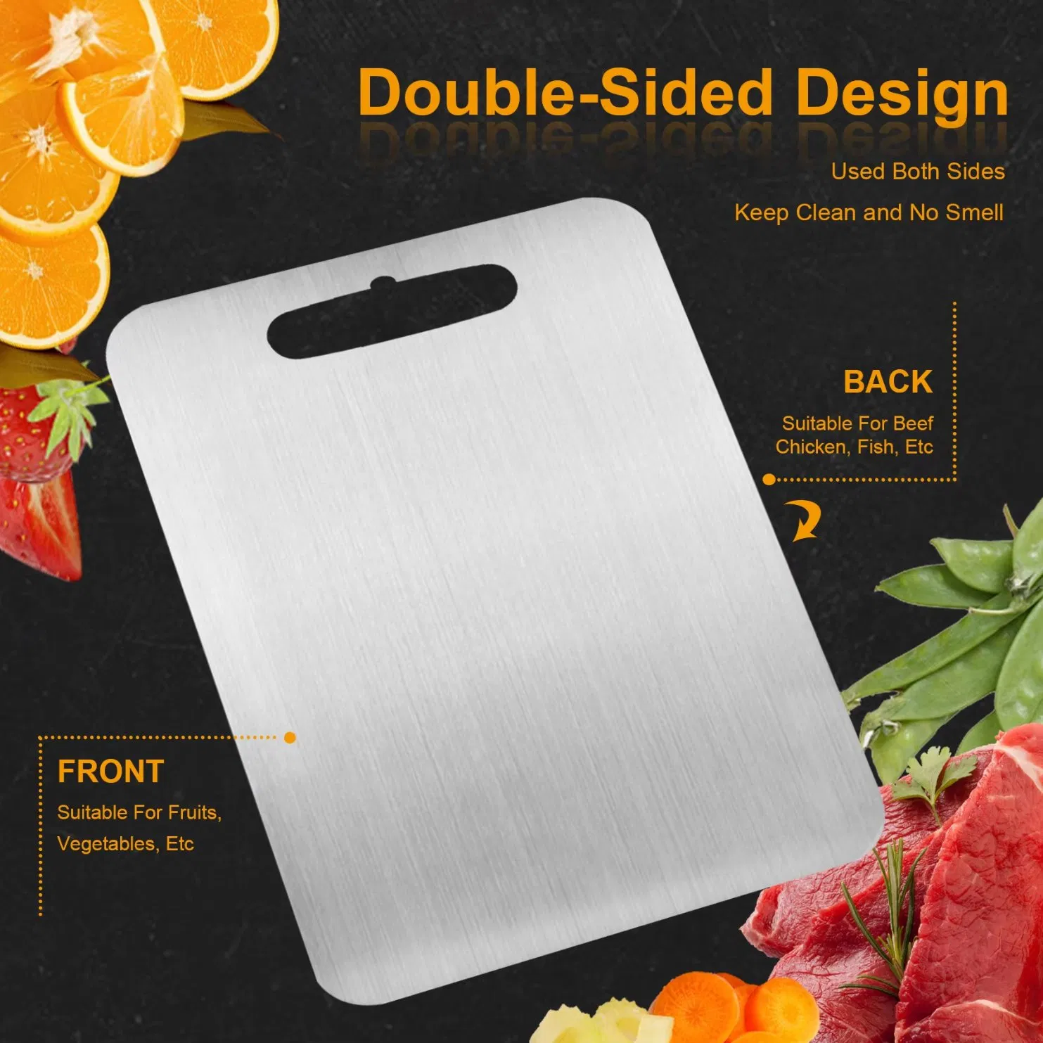 Eco-Friendly Premium Brand Custom Chopping Board 18X24 Lightweight Ultralight Titanium Cutting Board