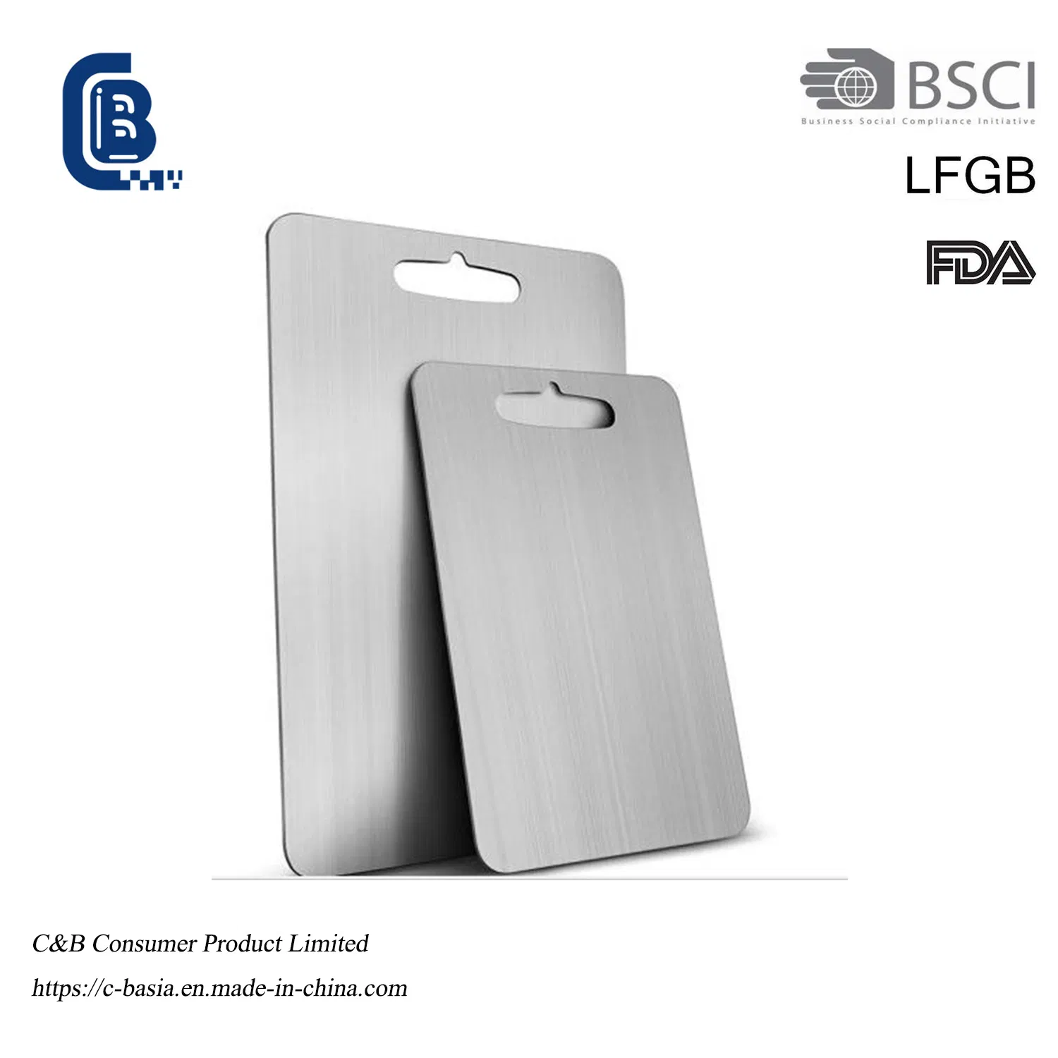 100% Titanium Antibacterial Cutting Board - Dishwasher Safe, Reversible with Handle, Custom Sizes