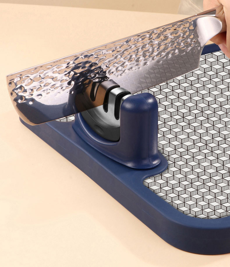 Wholesale Board Double-Sided High Quality Chopping Boards Kitchen with Knife Sharpener Multi Purpose Vegetable Cutting Board