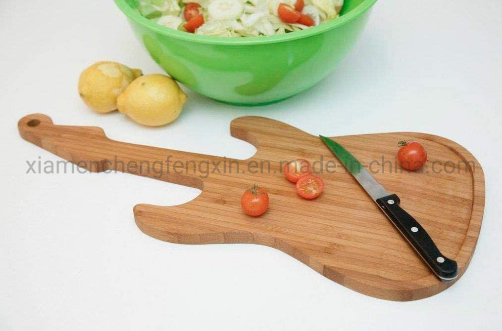 Unique Bamboo Cutting Board in Guitar Design for Music Lovers