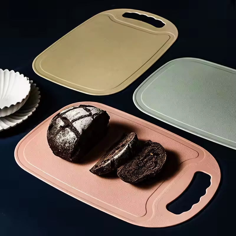 Chopping Board Set of 3 Plastic Chopping Board with Juice Grooves &amp; Garlic Press Groove Cutting Board PP