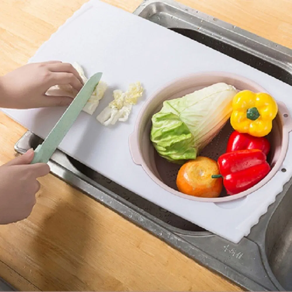 Over-The-Sink Chopping Board with Removable Folding Wash Drain Colander Esg16435
