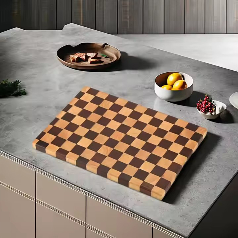 Acacia/Rubber Wood Interval Splicing Charcuterie Butcher Reversible Checkerboard Chopping Cutting Board