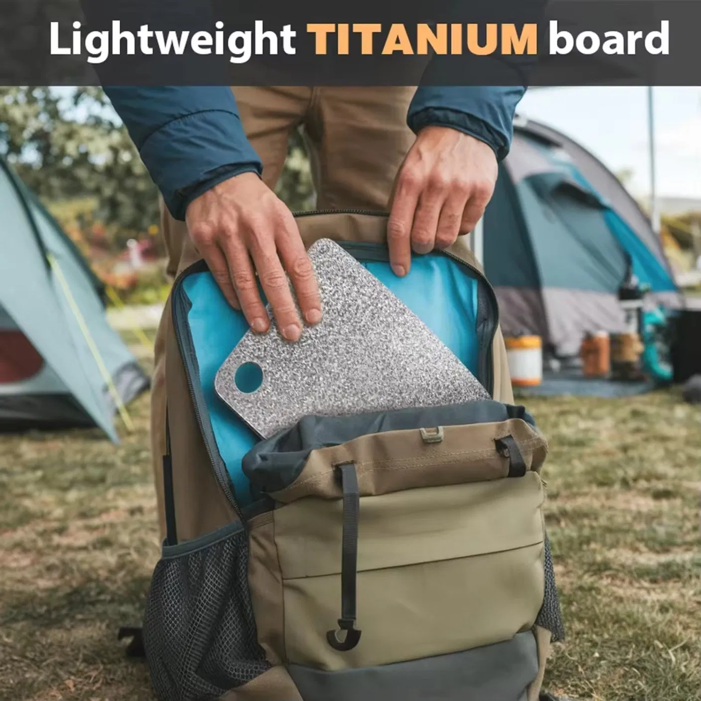 Pure Titanium Chopping Board with Double-Sided Ice Pattern Crystalline Grain Anti-Mildew Antibacterial Tia Cutting Board Block