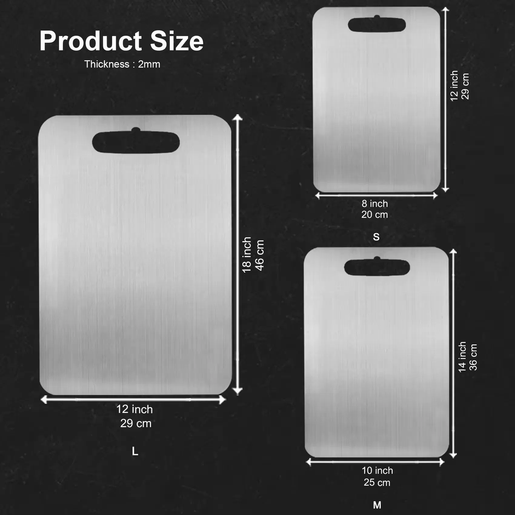 Kitchen Various Sizes Rectangular Pure Titanium Chopping Board Titanium Cutting Board