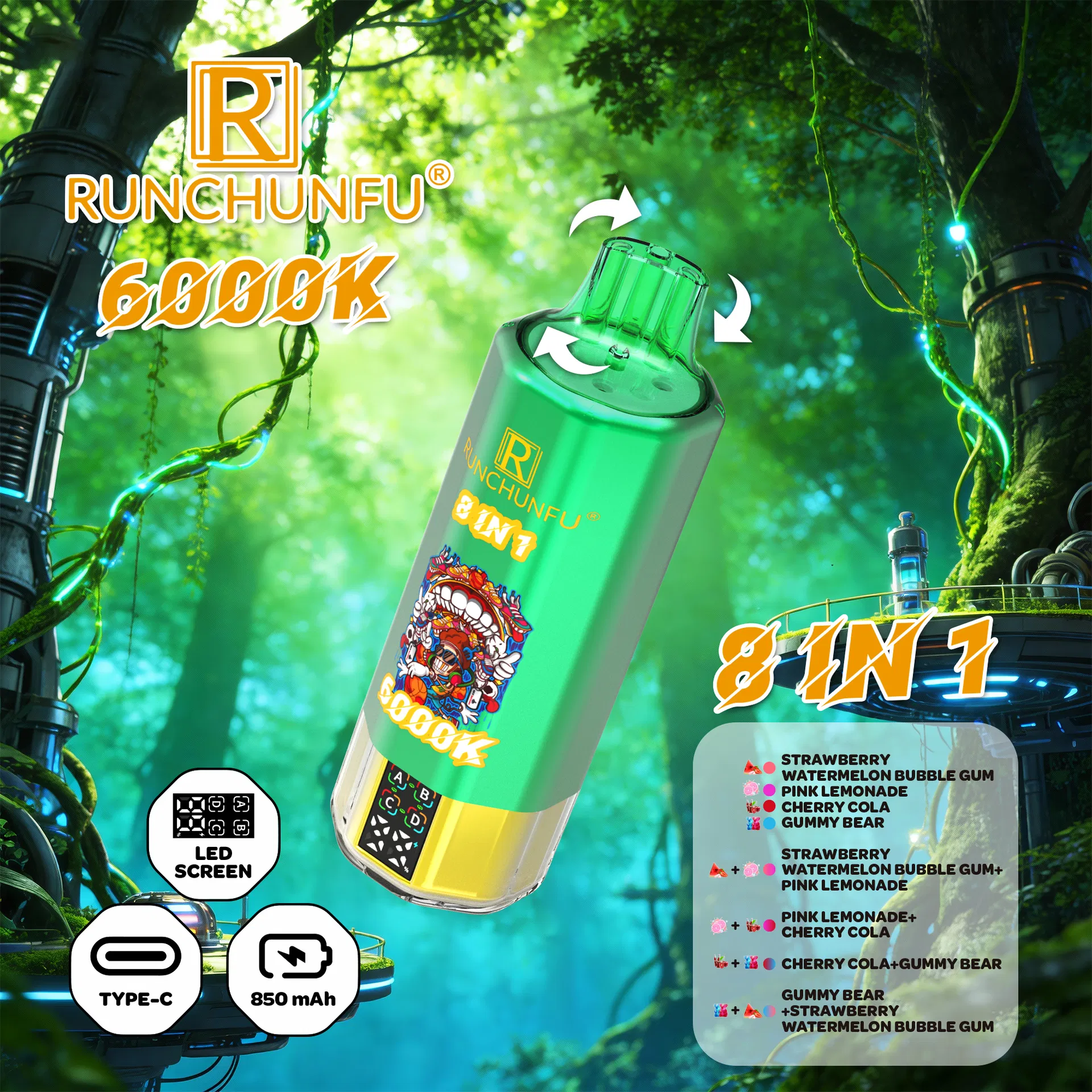 6000K Puffs Wholesale Disposable Electronic Cigarette Puff 15K 25K Dual Pod Dual Mesh Coil Device Vapers Puff
