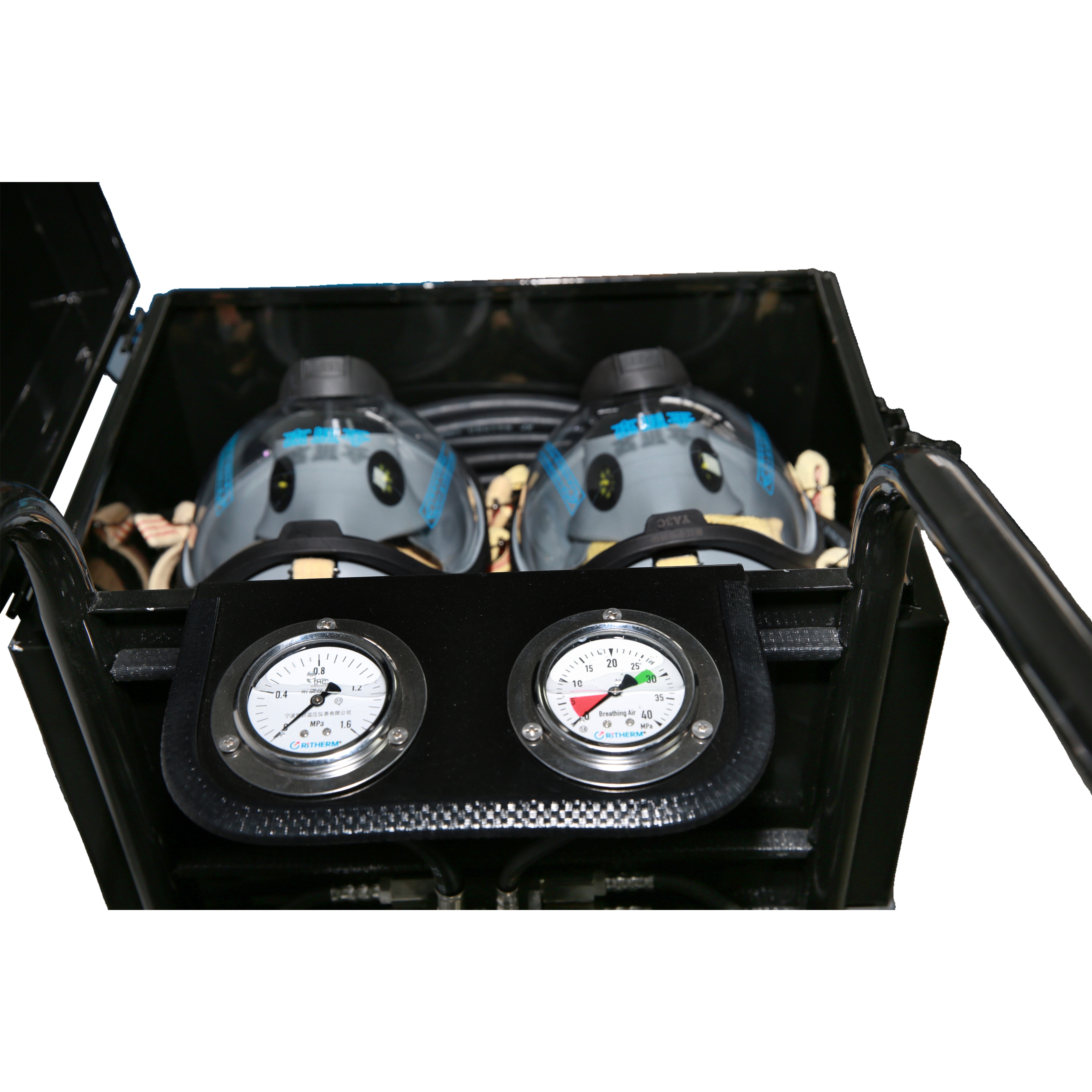 Professional 4-Pack Cylinder Trolley Carbon Fiber Mobile Breathing Air Supply 300Bar Pressure 27-Minute Use Confined Space