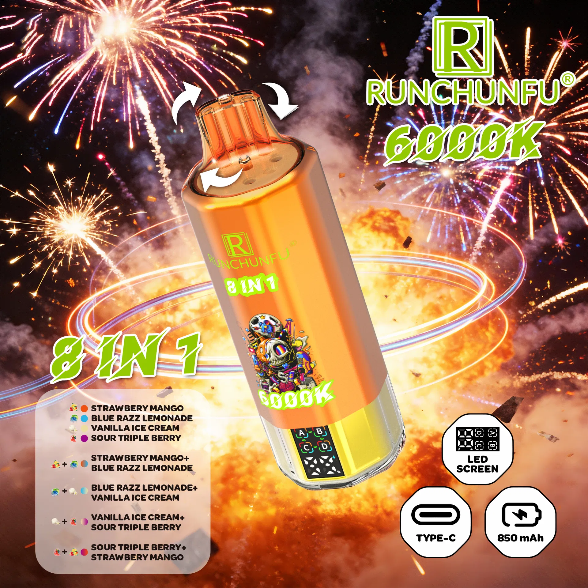 6000K Puffs Wholesale Disposable Electronic Cigarette Puff 15K 25K Dual Pod Dual Mesh Coil Device Vapers Puff