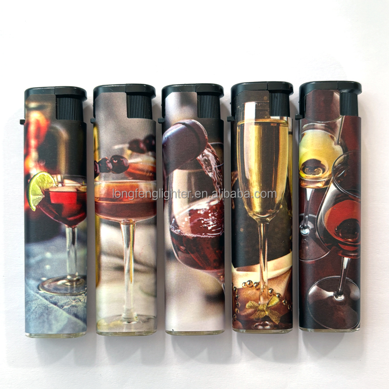 Premium Electronic Solid Transparent Slim Cigarette Plastic Lighter