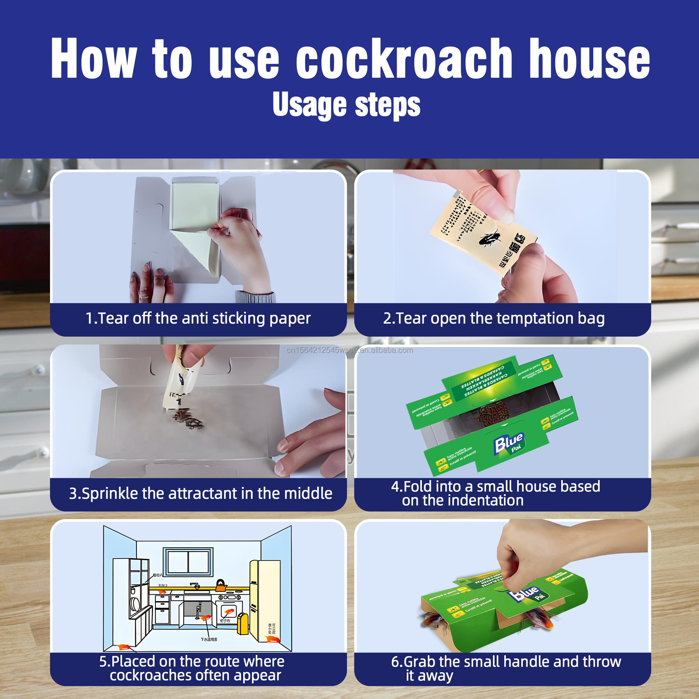 Gel Cockroach Glue Traps Non-Toxic Eco-Friendly Disposable Kitchen Sink Anti-Cockroach Device Low Price Advantage