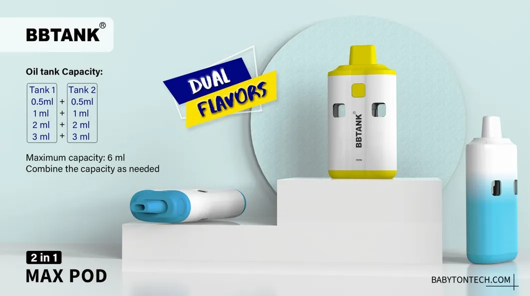 Dual Flavor Large Capacity Empty Disposable Vape Devices Max Pod