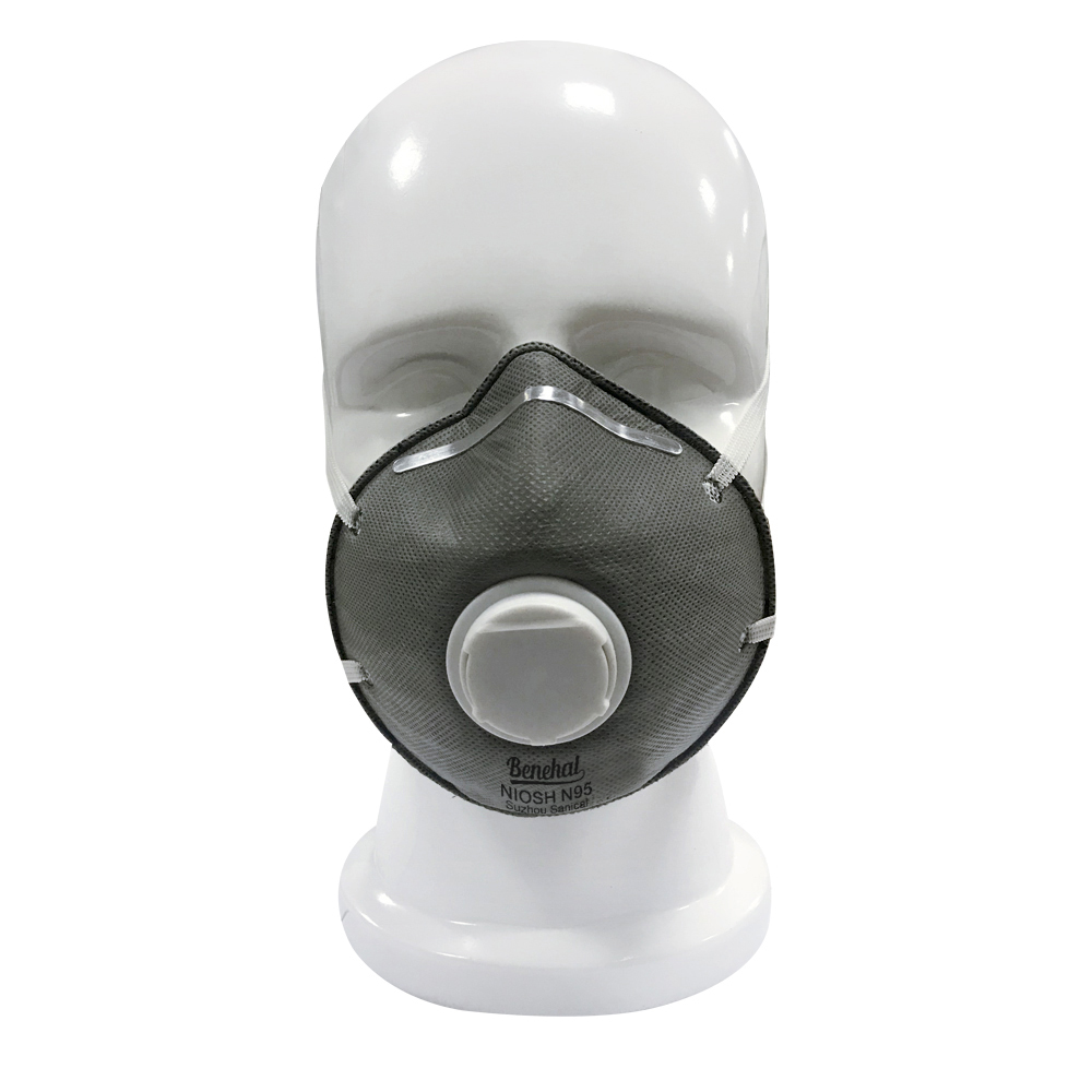 NIOSH Approved for N95 Disposable Respirator High Efficiency Flat Valve Activated Carbon Dustproof Better Airflow for Workplace