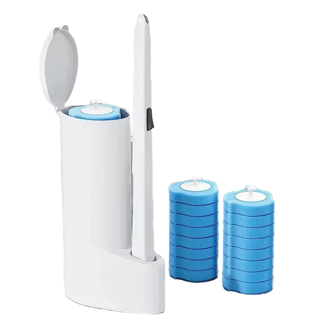 Hot Sale Eco-Friendly Disposable Toilet Brush with 16 Refills Long Handle and Holder Set