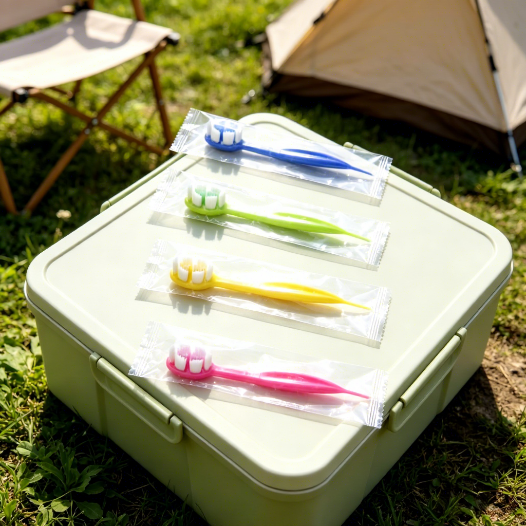 Eco-friendly Lightweight Disposable Toothbrush Soft Bristles Small Head Individually Wrapped Small Packs for Hotel &amp; Travel