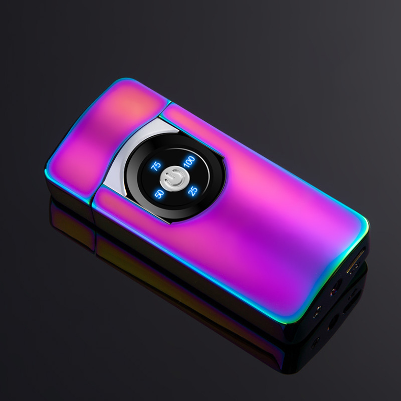 KY Custom Logo Luxury Touch Sence Pulse Dual Arc Battery Windproof Chargeable Lighter Electronic Cigarette