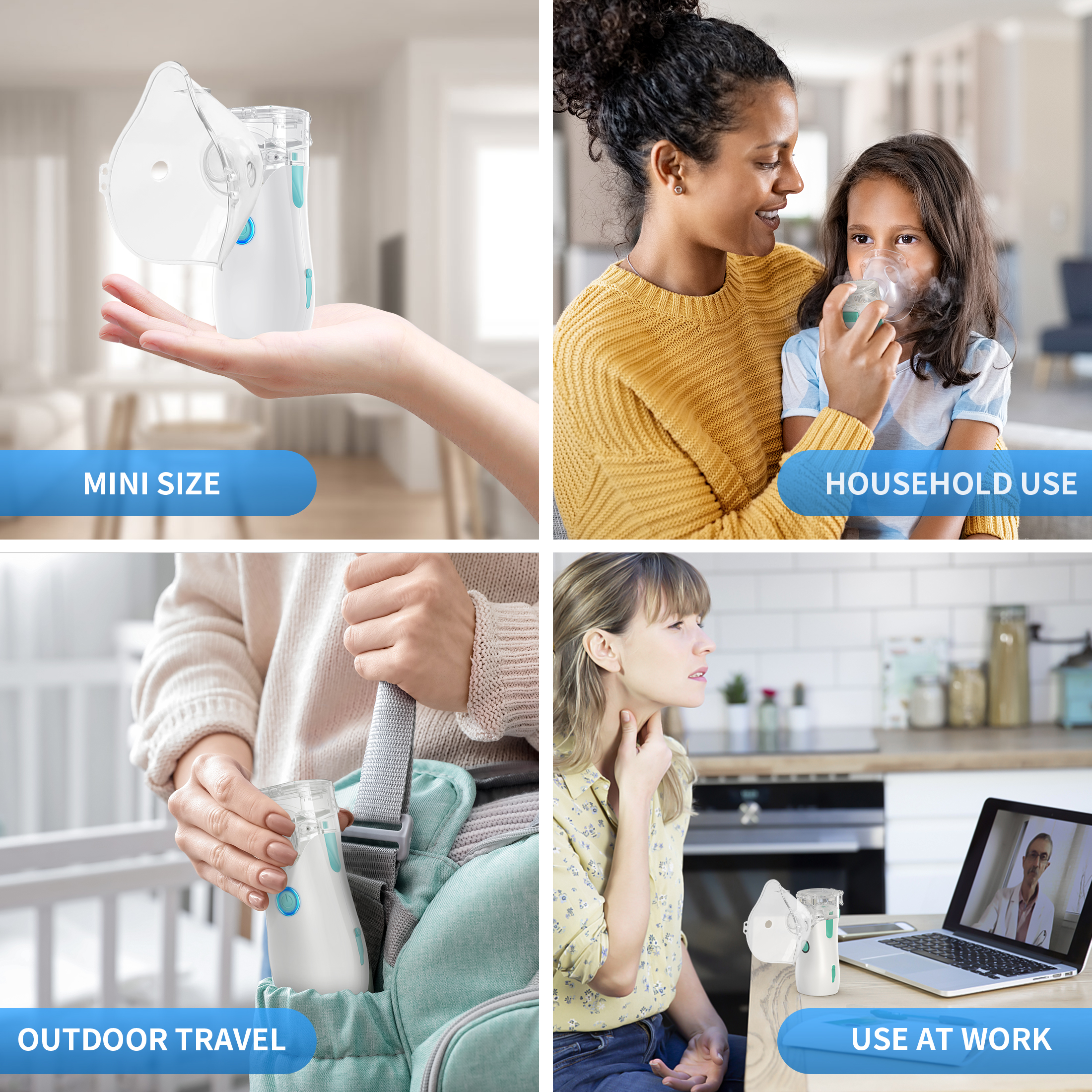 Portable Vaporizer Machine Self-Cleaning Removeable Battery Liquid Mesh Nebulizer
