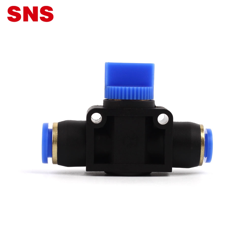 SNS HVFF Series Quick Connect Reducing Straight PU Tube Plastic Air Hose Connector Flow Control Hand Valve Pneumatic Fitting