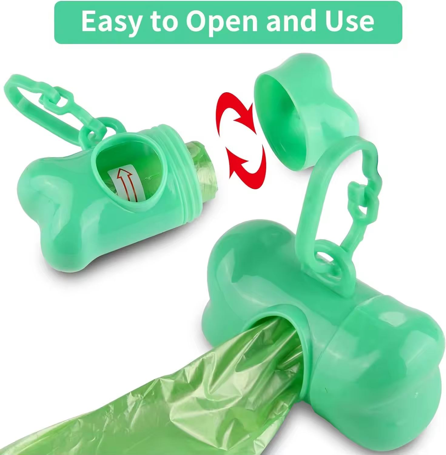 Wholesale Custom Logo Bone Shape Dog Poop Bag Holder Biodegradable Pet Waste Dog Poo Bags