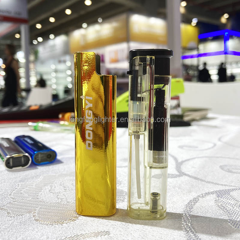 Premium Electronic Solid Transparent Slim Cigarette Plastic Lighter