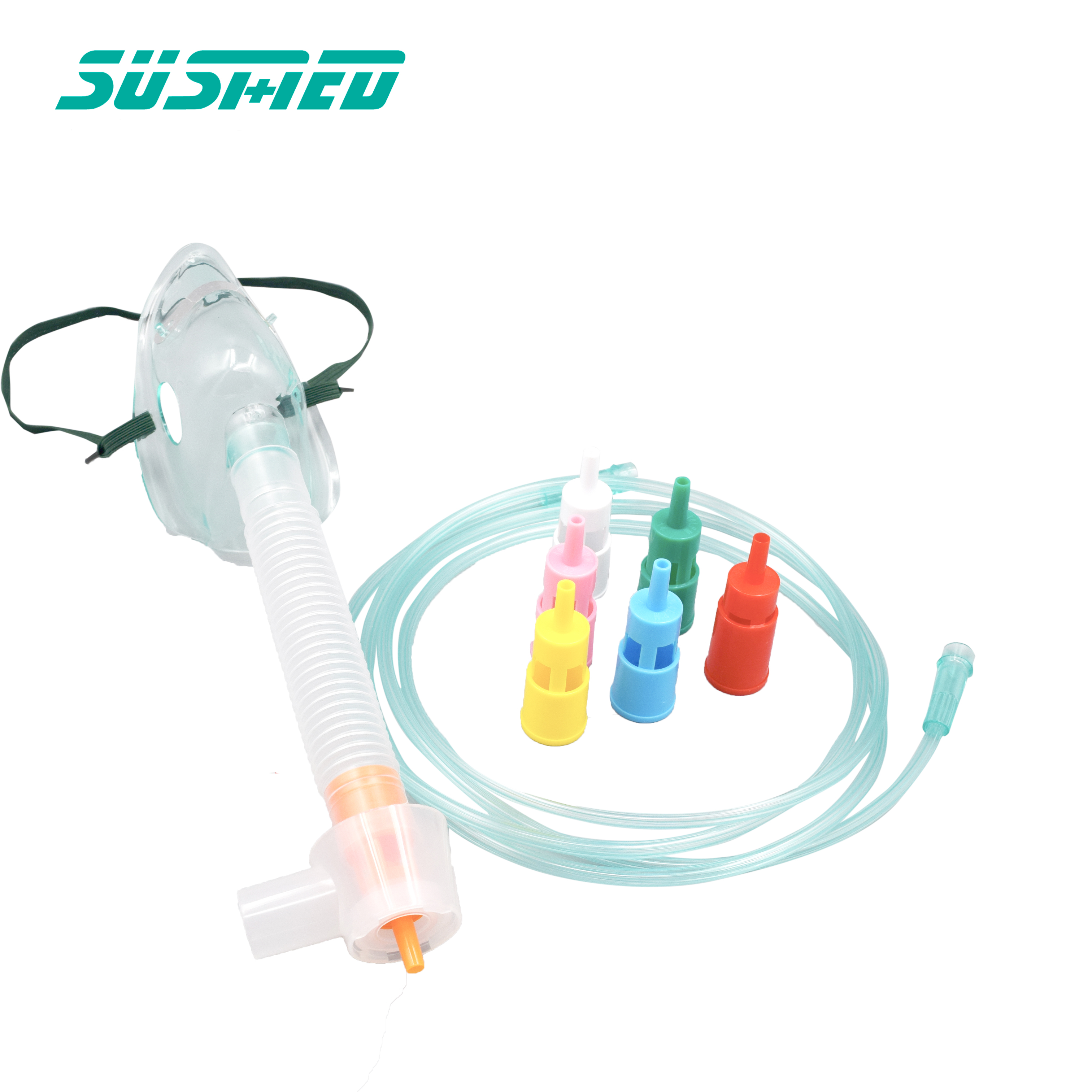 Disposable Oxygen Adjustable Venturi Mask with 6pcs Colored Venturi Connectors