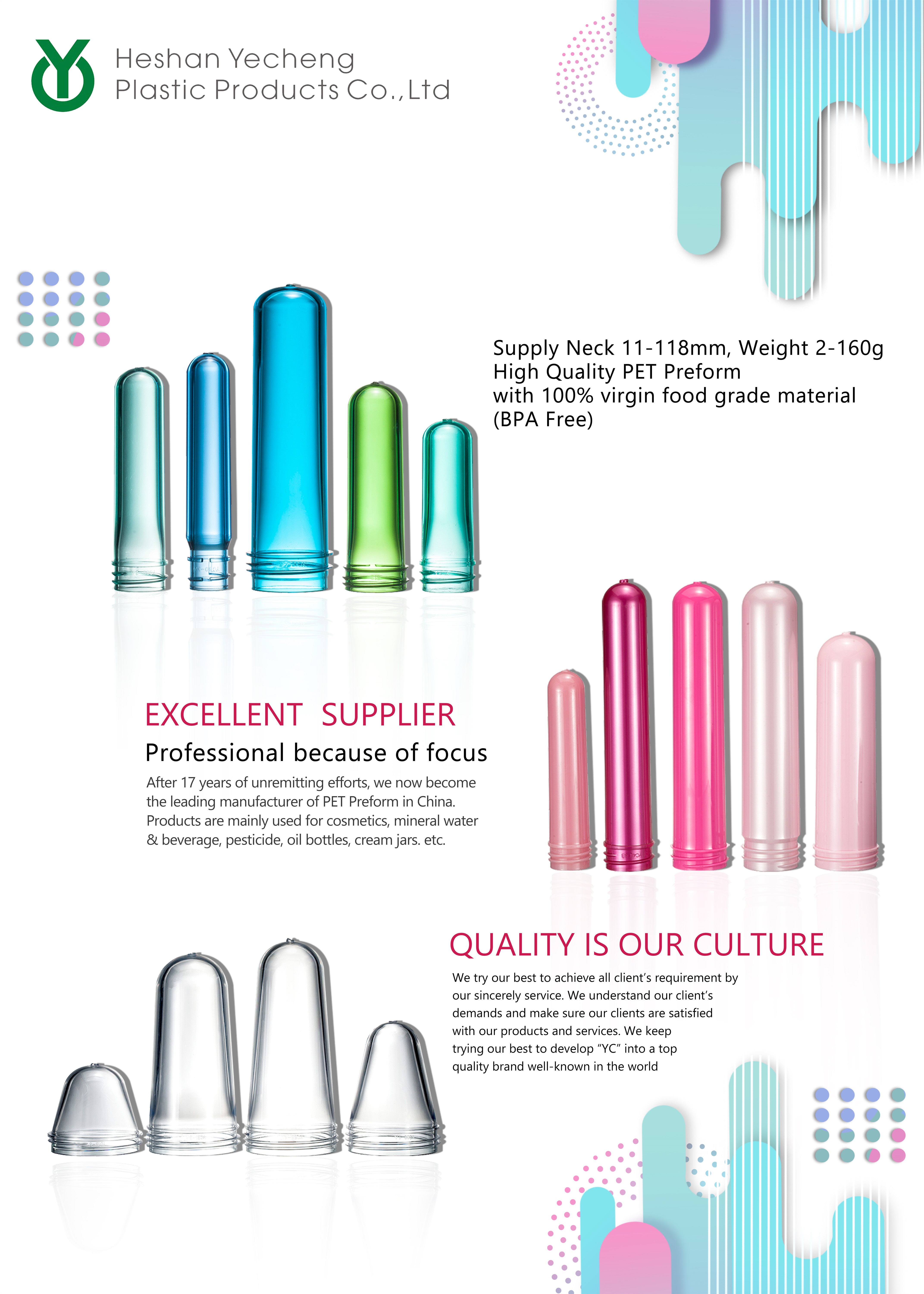 53-83mm 30G Mega Wide Mouth PET Preform Manufacturers In China Pet Jar Preform