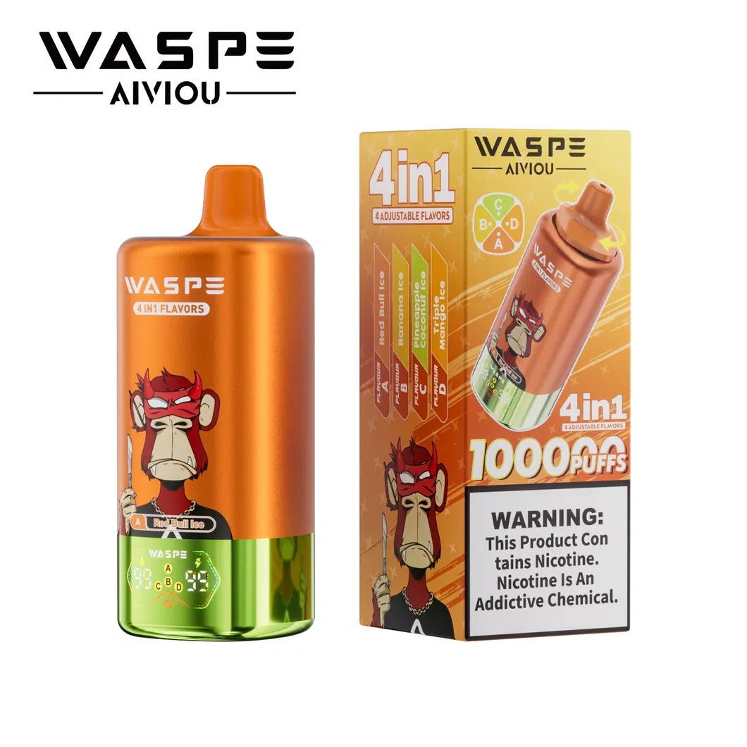 Waspe Vape 100K 80K 60K 40K Puffs Rechargeable Disposable E-Cigarette Pen 4 Flavors Vaper Pod Device EU Stock for Germany Spain Market