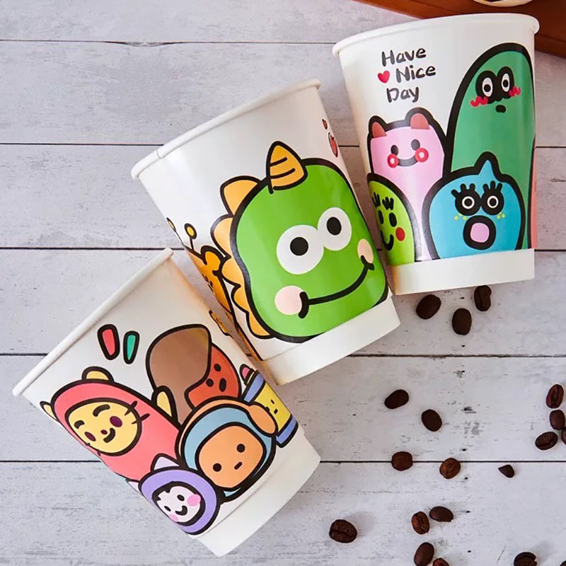 Embossing Double Wall Disposable Custom Printed 8oz 12oz 16 oz Personalized Printing Coffee Bubble Tea Cups with Lid
