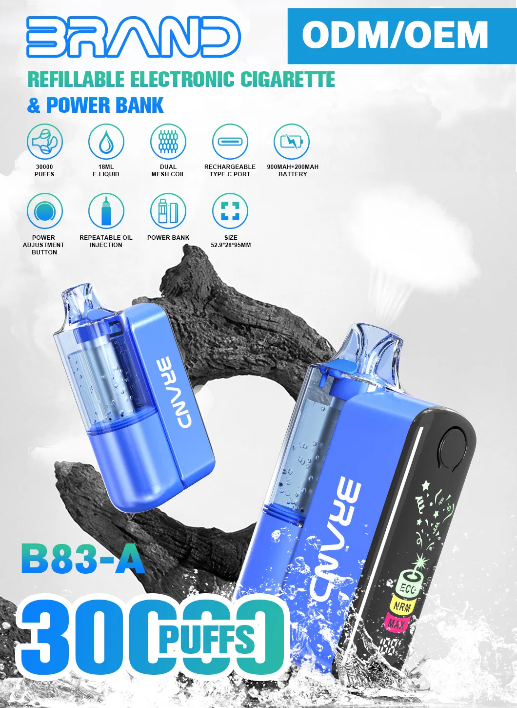 Innovative 2-in-1 Refillable Vape and Power Bank Device