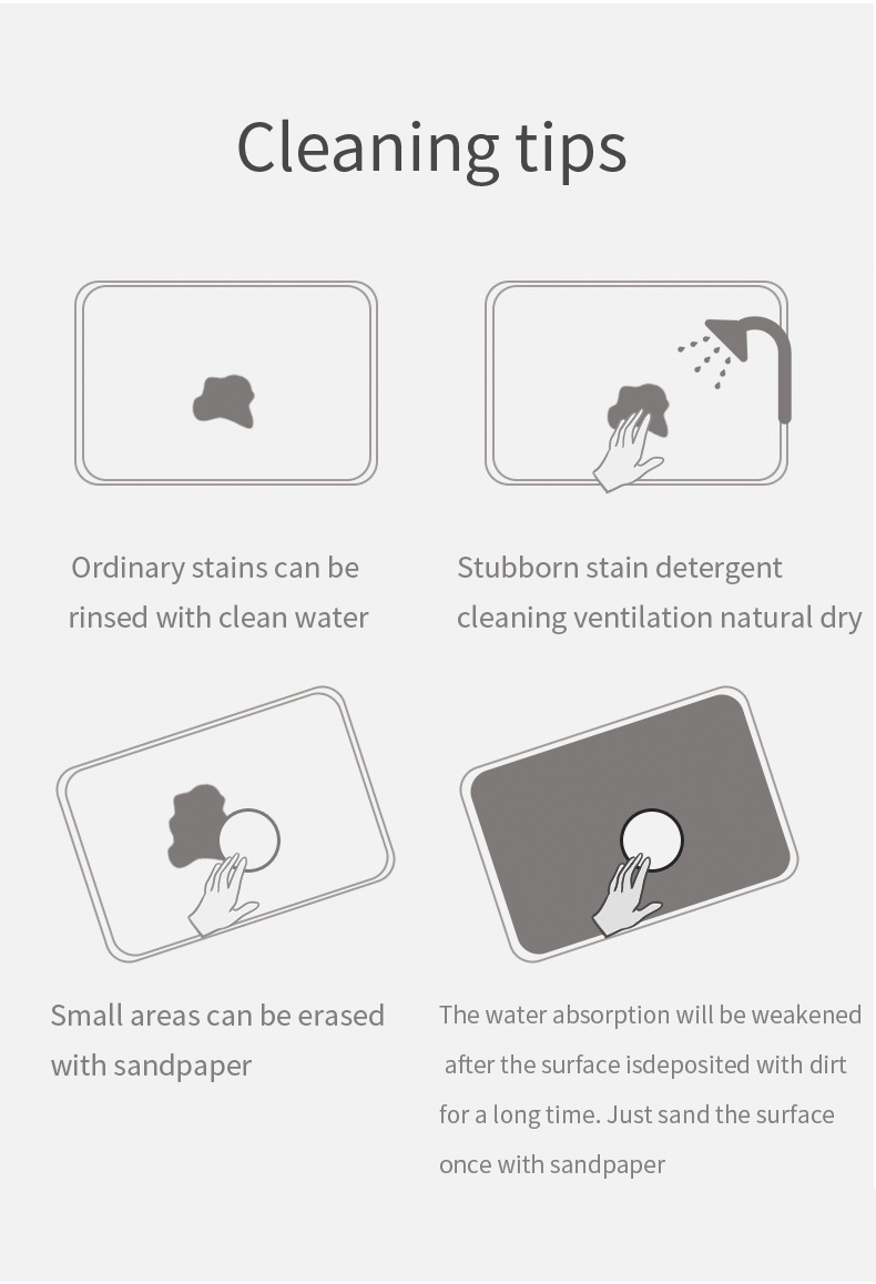 Diatomaceous earth bath mat style 8