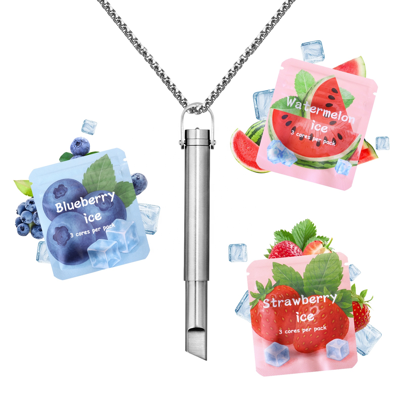 Custom Flavored Air Stainless Vaporless Smokeless Free-Nicotin Inhaler Quit Smoking Stick with Cores