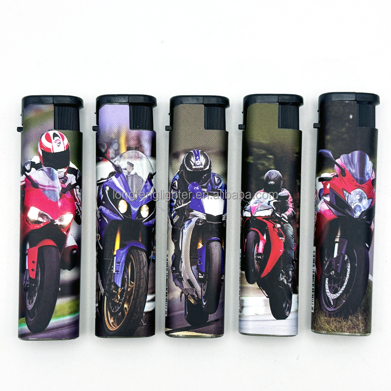 Premium Electronic Solid Transparent Slim Cigarette Plastic Lighter